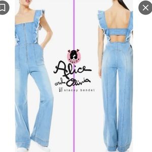 NWT Alice + Olivia denim jumpsuit